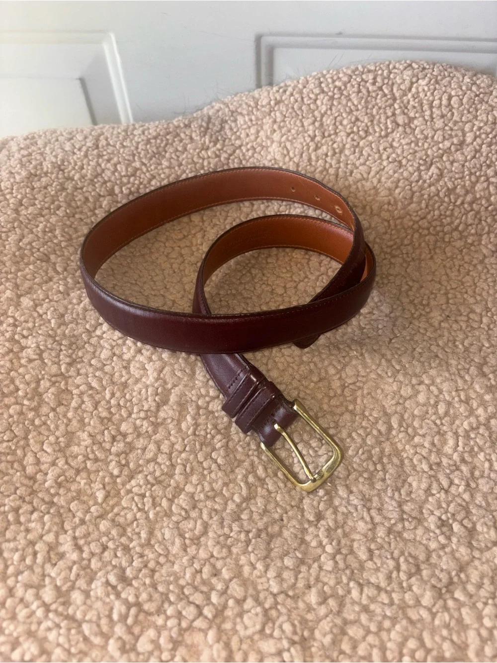 Coach mahogany leather belt size 34